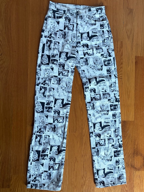 Reformation Denim - Reformation Newsprint High Rise Straight Long Jeans - EUC